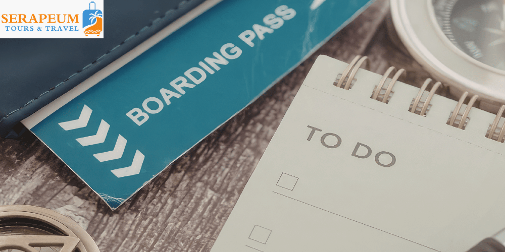 Traveler planning an Egypt trip with maps and travel ideas