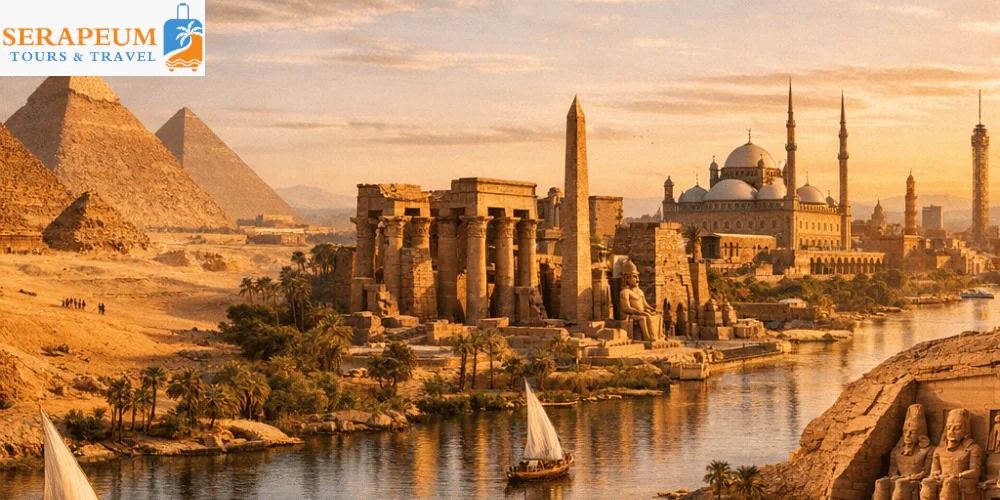 10 Days in Egypt Itinerary: Cairo, Luxor, Aswan & Red Sea Egypt travel overview for first time visitors showing different landscapes