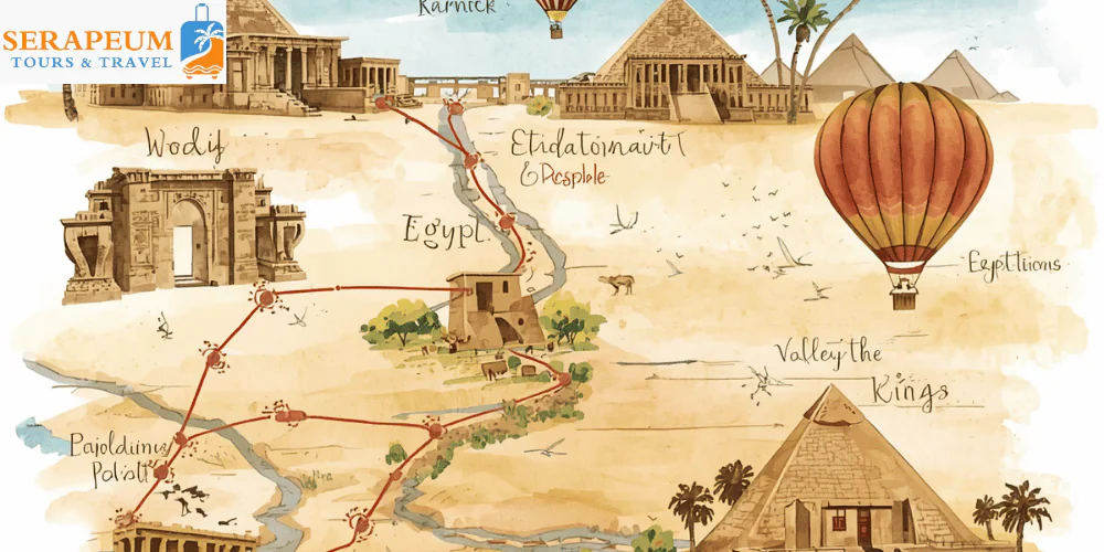 10 Days in Egypt Itinerary: Cairo, Luxor, Aswan & Red Sea balanced Egypt itinerary concept showing travel flow and destinations