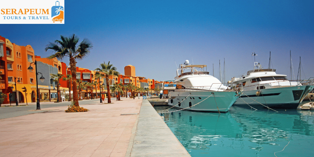 Beautiful Red Sea beach and resort atmosphere in Hurghada Egypt