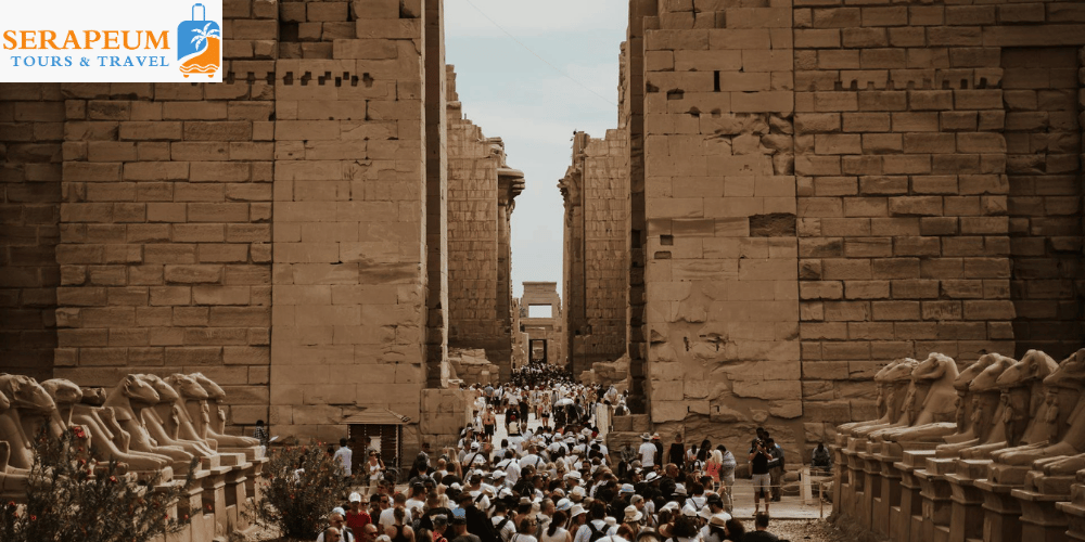 Street life in Luxor with local shops and daily activity