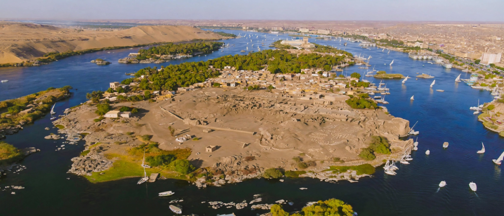 Home Panoramic view of Aswan on the Nile River