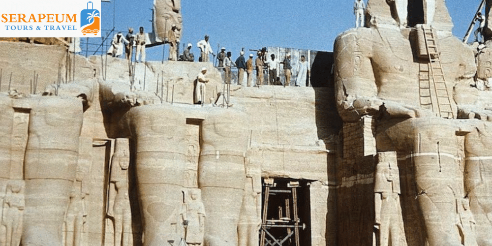 Abu Simbel temple relocation project in Egypt