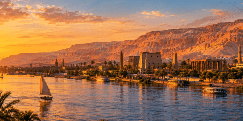 Best things to do in Luxor Egypt with Nile and West Bank cliffs