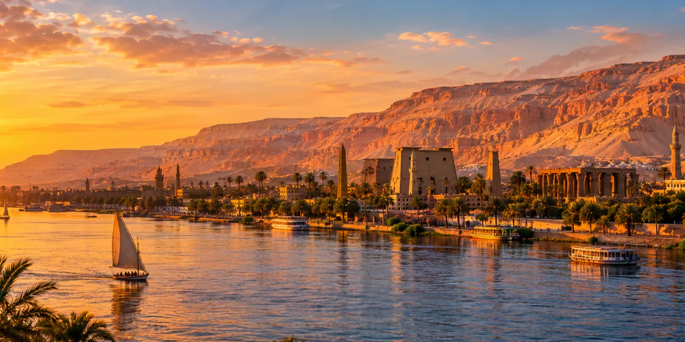 Best things to do in Luxor Egypt with Nile and West Bank cliffs